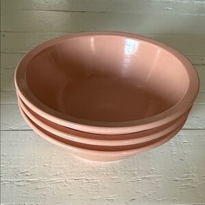 VTG 3- Salmon pink full size Melmac G.P.L soup/cereal/salad. 332 made in Canada